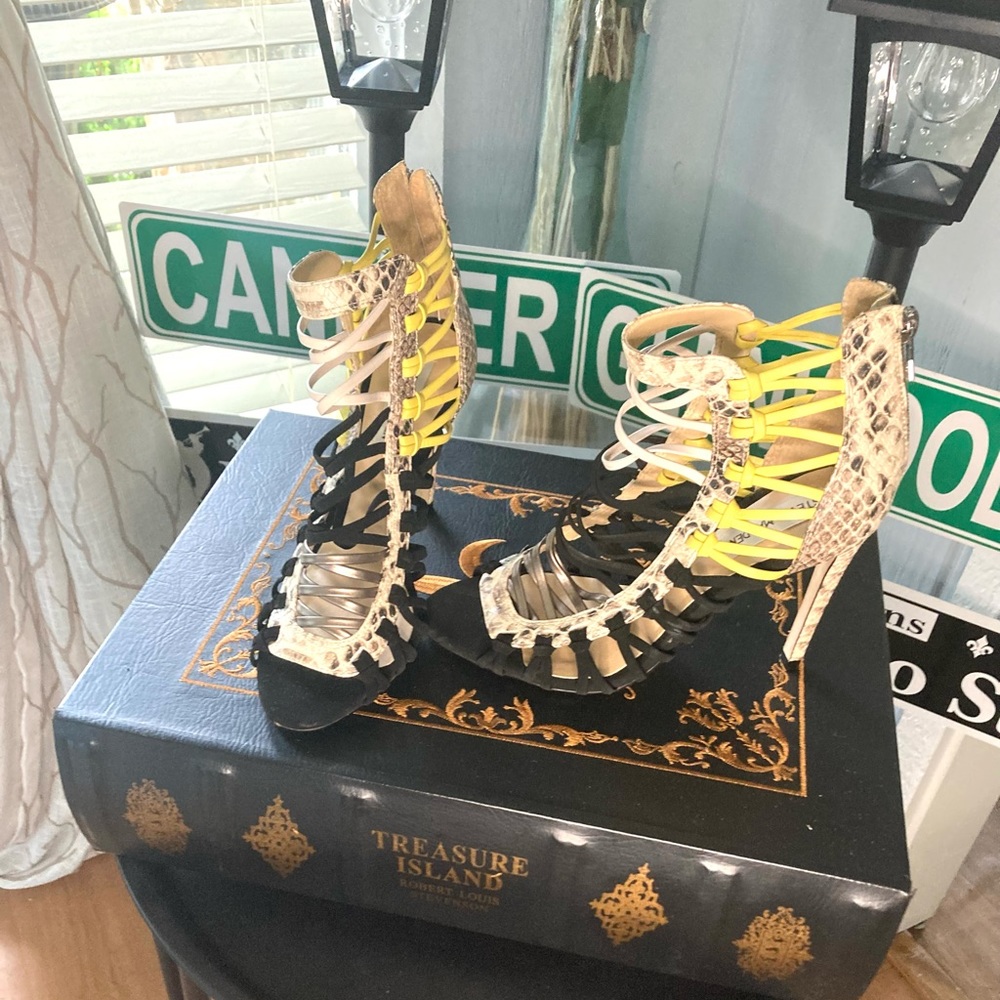 Multi print sandals